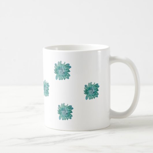 Hand-Painted Style Turquoise Floral Art Mug (Droite)