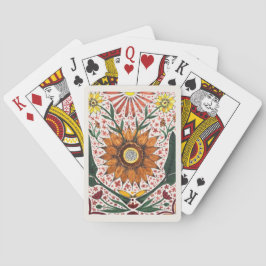Hand Painted Symmetrical Sunflower Florals Pokerkaarten