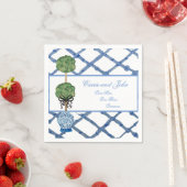 Hand Painted Topiary Chinoiserie Ginger Jar Jars Servet (Insitu)