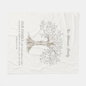 Hand Painted Tree Custom Family Quote Ivory Fleece Deken (Voorkant (Horizontaal))