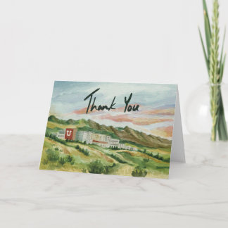 Hand-Painted University of Utah Thank You Card Bedankkaart