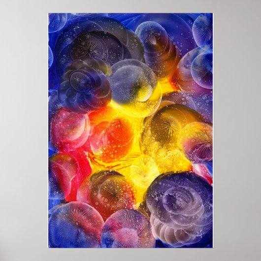 Hand Painted Vibrant Abstract Gouache Art Poster (Voorkant)