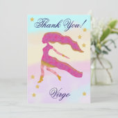 Hand-Painted Virgo Birthday Thank You Bedankkaart (Staand voorkant)