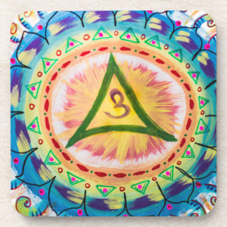 Hand Painted Watercolor Om Mandala  Bier Onderzetter