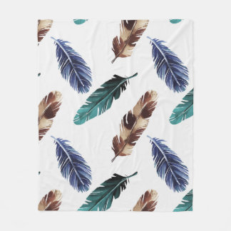 Hand painted watercolor seamless pattern with colo fleece deken