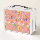 Hand-painted watercolour flowers on a peach  (Achterkant)