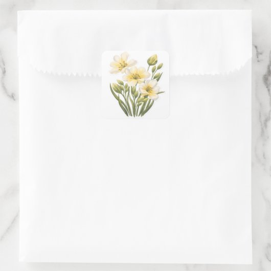 Hand Painted Yellow Flowers Sticker (Sac)