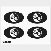Hand/Paw Yin-Yang symbool Ovale Sticker (Vel)