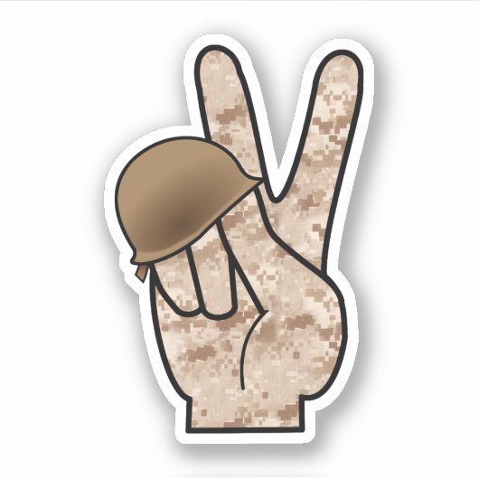 Hand Peace Camouflage Sticker (Voorkant)