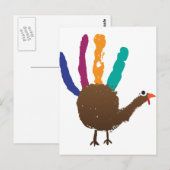 Hand Print Turkey Briefkaart (Voorkant / Achterkant)