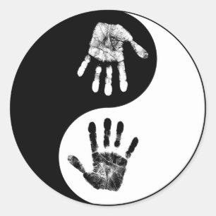 Hand Print-Yin-Yang.jpg Ronde Sticker