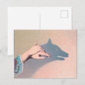 Hand Puppets Wolf Victoriaans Chiaroscuro Briefkaart (Voorkant / Achterkant)