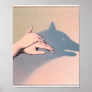 Hand Puppets Wolf Victoriaans Chiaroscuro Poster