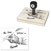 Hand Quill Schrijfnaam | Inktstempel voor eigendom Rubberstempel (Gestempeld)