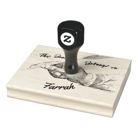 Hand Quill Schrijfnaam | Inktstempel voor eigendom Rubberstempel (Stempel)