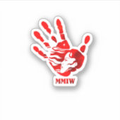 Hand Red Mmiw Sticker (Voorkant)