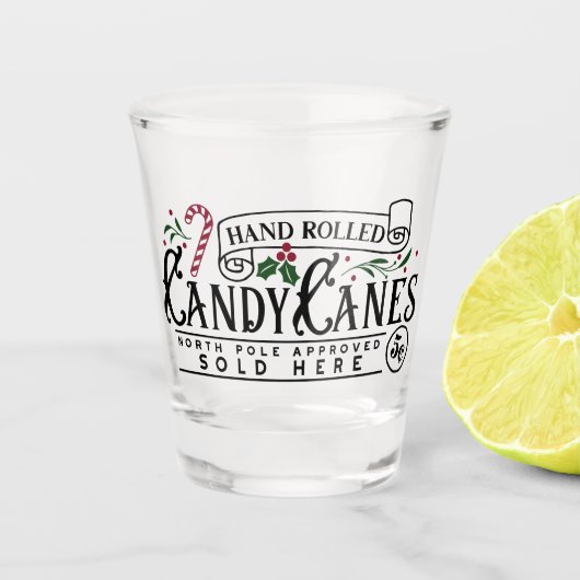 Hand Rolled Candy Canes Shot Glas (Voorkant)