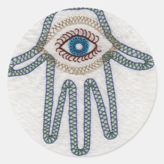 hand ronde sticker (Voorkant)