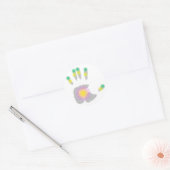 Hand Ronde Sticker (Envelop)