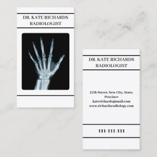 Hand Röntgenfoto Radioloog Radiologie Wit Visitekaartje