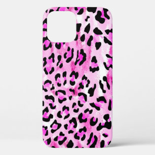 hand roze kleur naadloos luipaard / el iPhone 12 hoesje