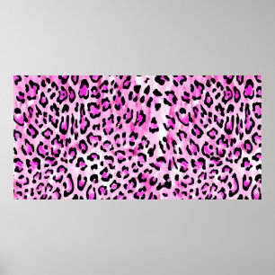 hand roze kleur naadloos luipaard / el poster