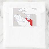 Hand Sanitizer Monoline Rechthoekige Sticker (Tas)