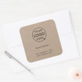 Hand Sanitizer | Rustic Kraft Business Logo Vierkante Sticker (Envelop)