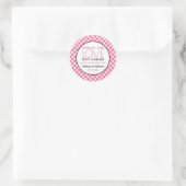 Hand Sanitizer Spread Liefde Roze Gingham Bruiloft Ronde Sticker (Tas)