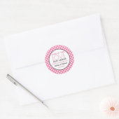 Hand Sanitizer Spread Liefde Roze Gingham Bruiloft Ronde Sticker (Envelop)