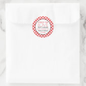 Hand Sanitizer Spread Love Red Gingham Bruiloft Ronde Sticker (Tas)