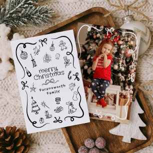 Hand Schrijf Vrolijke Kerst Kaart