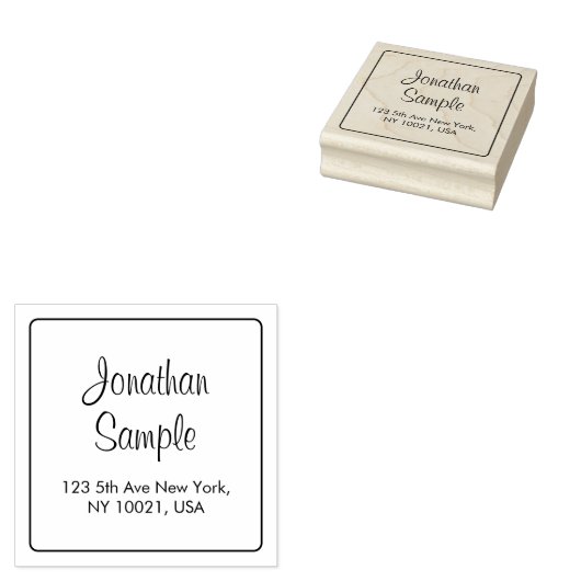 Hand Script Aangepaste Sjabloon Naam Retouradres Rubberstempel (Gestempeld)