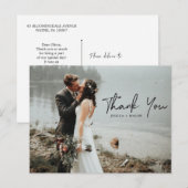 Hand Script Foto bruiloft Dank u Briefkaart (Voorkant / Achterkant)