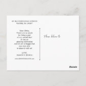 Hand Script Foto bruiloft Dank u Briefkaart (Achterkant)