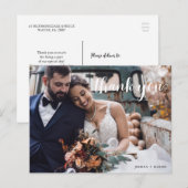 Hand Script Foto bruiloft Dank u Briefkaart (Voorkant / Achterkant)