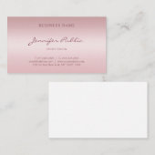 Hand Script Roos Goud Elegant Trendy Sjabloon Visitekaartje (Voorkant / Achterkant)