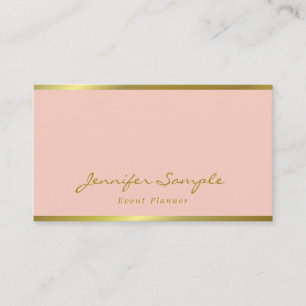 Hand Script Roze Goud Modern Elegant Event Planner Visitekaartje