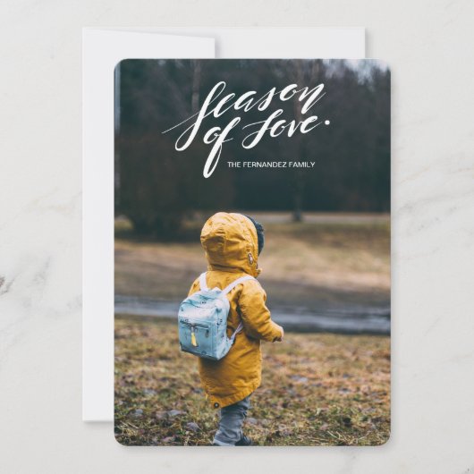 hand script seizoen van liefde feestdagenkaart (Voorkant)