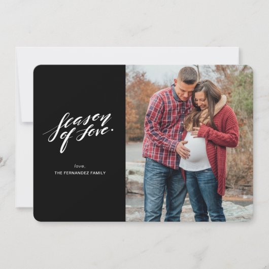 hand script seizoen van liefde Fotokaart Feestdagenkaart (Voorkant)