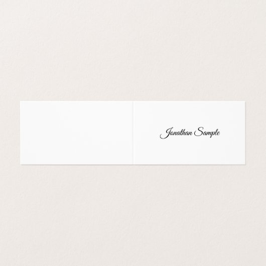 Hand Script Tekst Clean Modern Minimalistische Sja Visitekaartjes (Buitenkant ongevouwen)