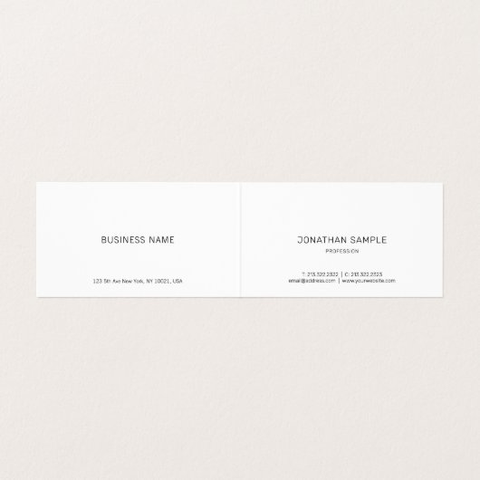 Hand Script Tekst Clean Modern Minimalistische Sja Visitekaartjes (Binnenkant ongevouwen)