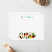 Hand Script Tekst Waterverf Bloemen Art Sjabloon (Voorkant / Achterkant in situ)