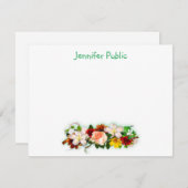 Hand Script Tekst Waterverf Bloemen Art Sjabloon (Voorkant / Achterkant)