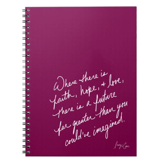 Hand-Scripted Faith Hope & Love Spiritual Notitieboek (Voorkant)