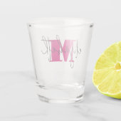 Hand Scripted Naam Monogram Shot Glas (Achterkant)