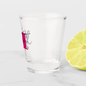 Hand Scripted Naam Monogram Shot Glas (Rechts)