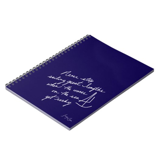 Hand-Scripted Never Stop Sailing Spiral Notebook Notitieboek (Linkerzijde)
