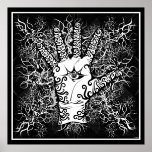 hand/sensoren/elektriciteit - Poster