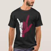 Hand Sign Qatar Flag T-shirt (Voorkant)